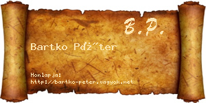 Bartko Péter névjegykártya